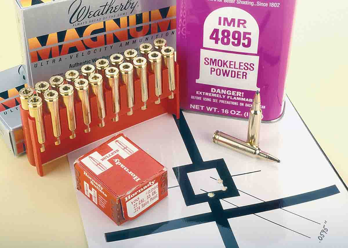 One of this rifle’s best loads includes Hornady 55-grain bullets and IMR-4895 powder. The combination has provided .5-inch groups for years.